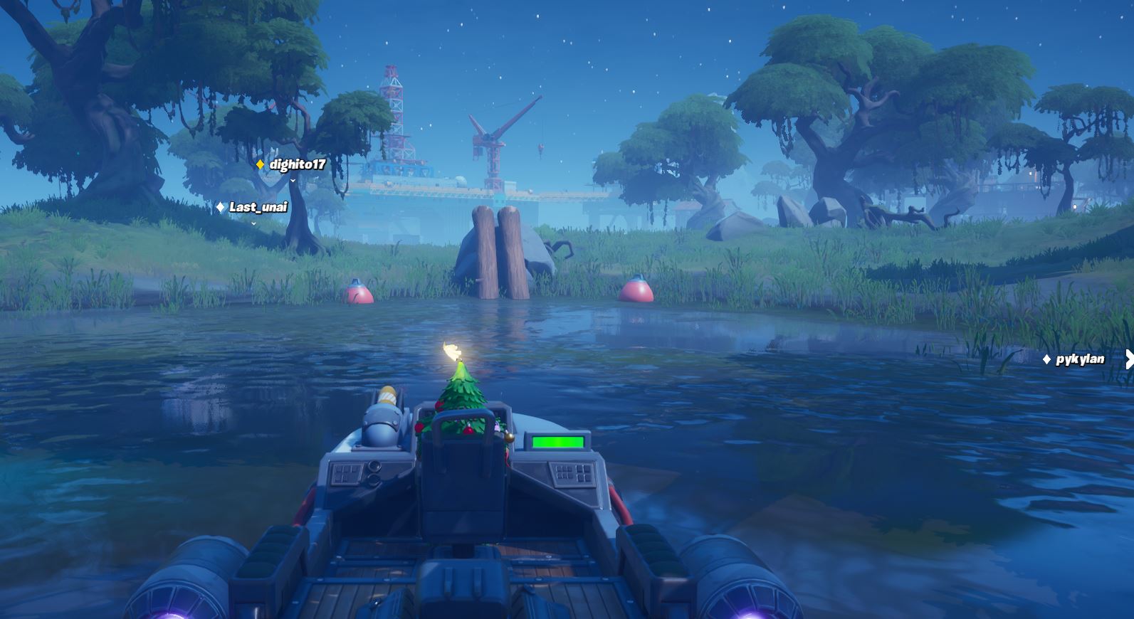 Catch air with a motorboat Fortnite