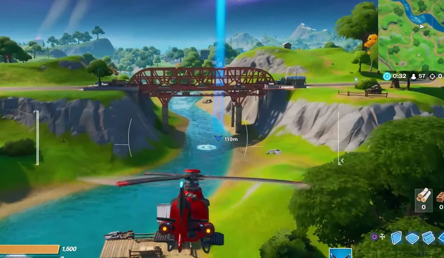 Fortnite Purple, Red and Blue Steel Bridges Challenge