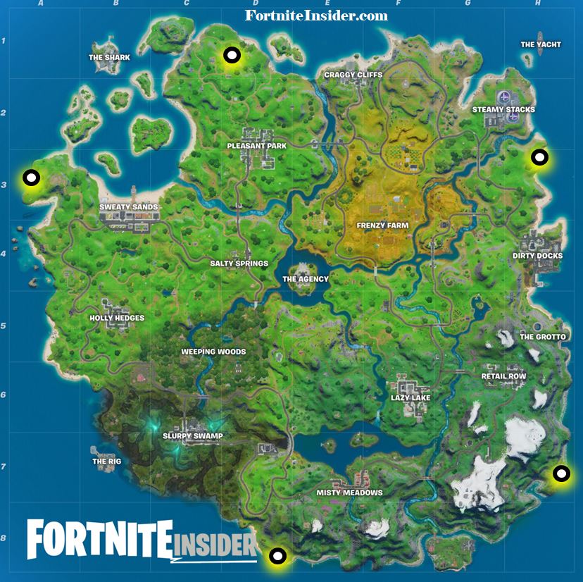 Skyes Coastal Campsites Fortnite Locations Map