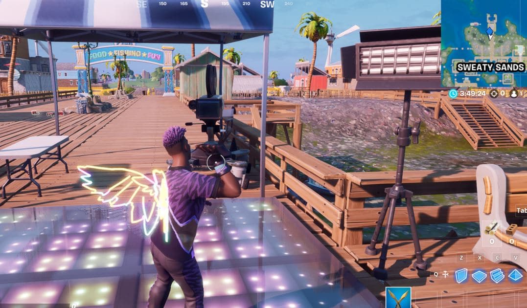 Fortnite Sweaty Sands Camera Location: How to Dance on Camera for 10s at Sweaty Sands