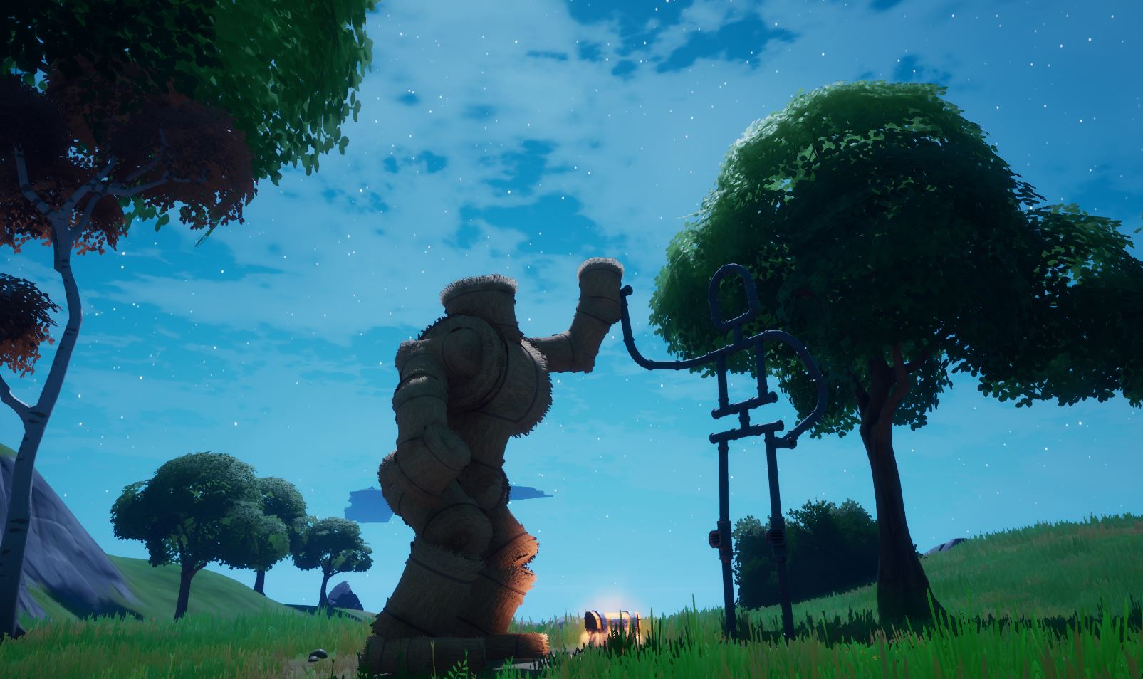 Emote as Groot at a friendship monument Fortnite