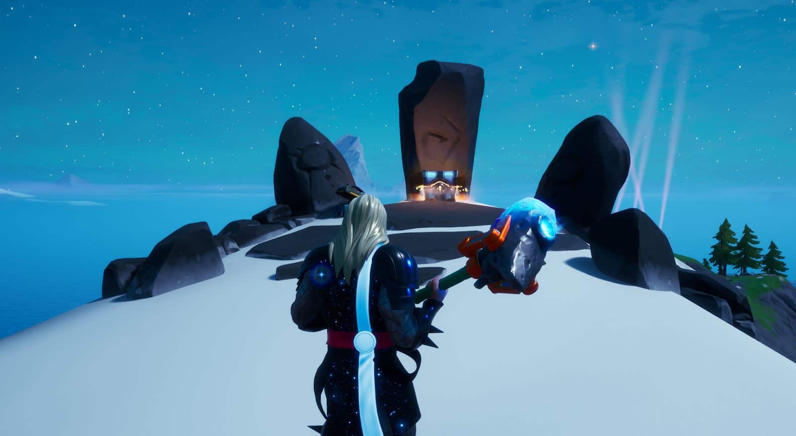 Emote as Thor at mountain top ruins