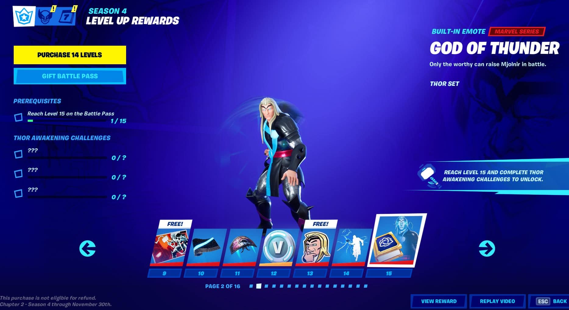 Fortnite Chapter 2, Season 4 Battle Pass Level 9 - 15