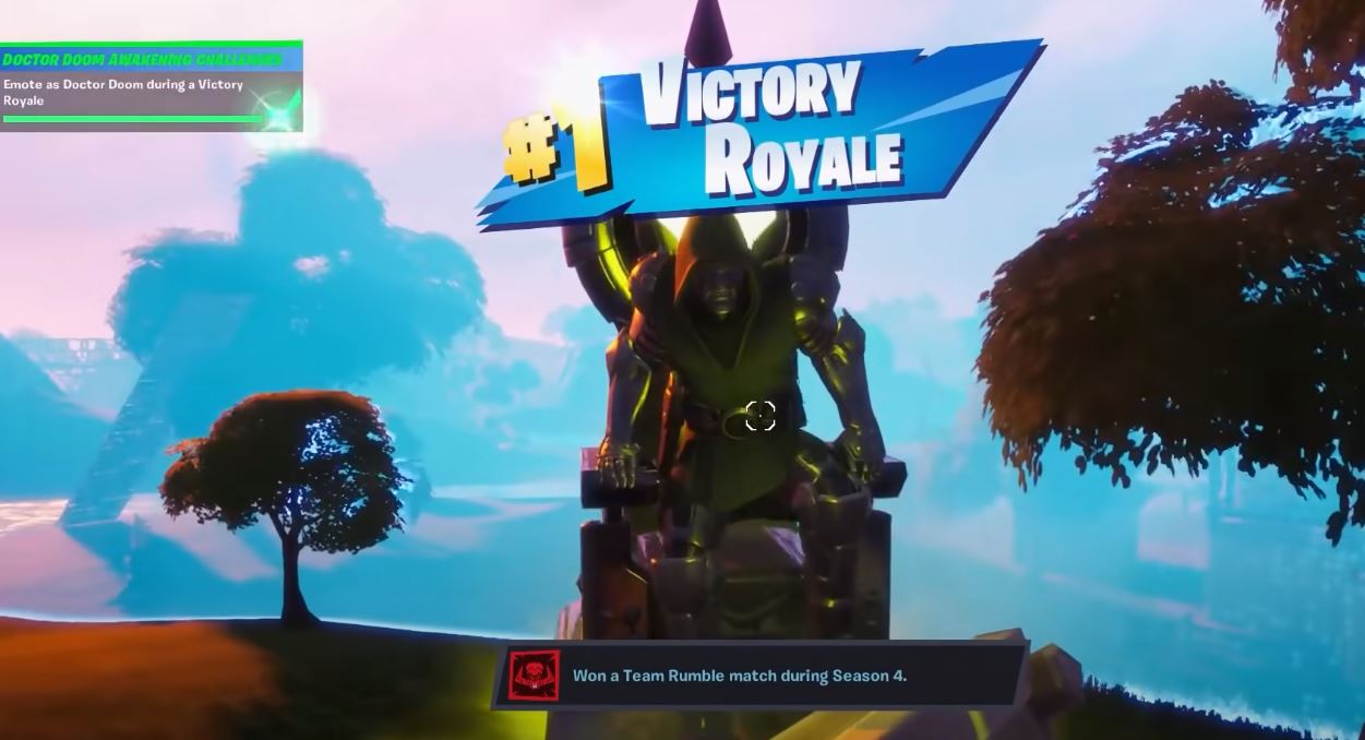emote as doctor doom during a victory royale