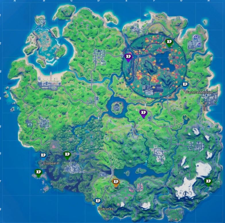 Fortnite Season 4 Week 8 All XP Coin Locations Map
