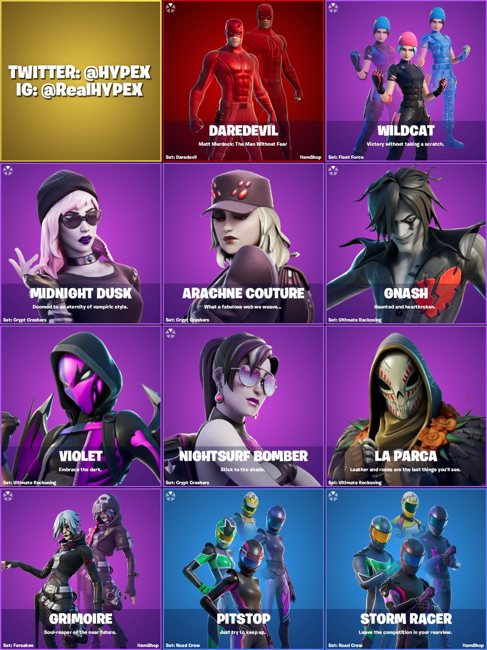 Fortnite v14.30 Leaked Skins