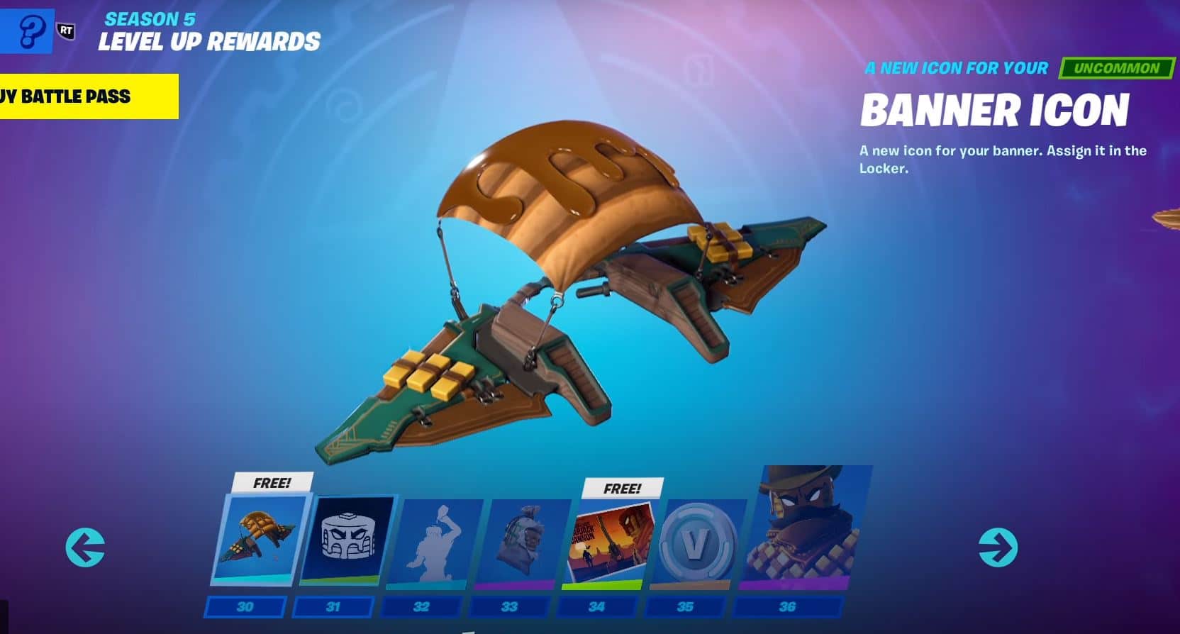 Fortnite Chapter 2, Season 5 Battle Pass - Level 30-36