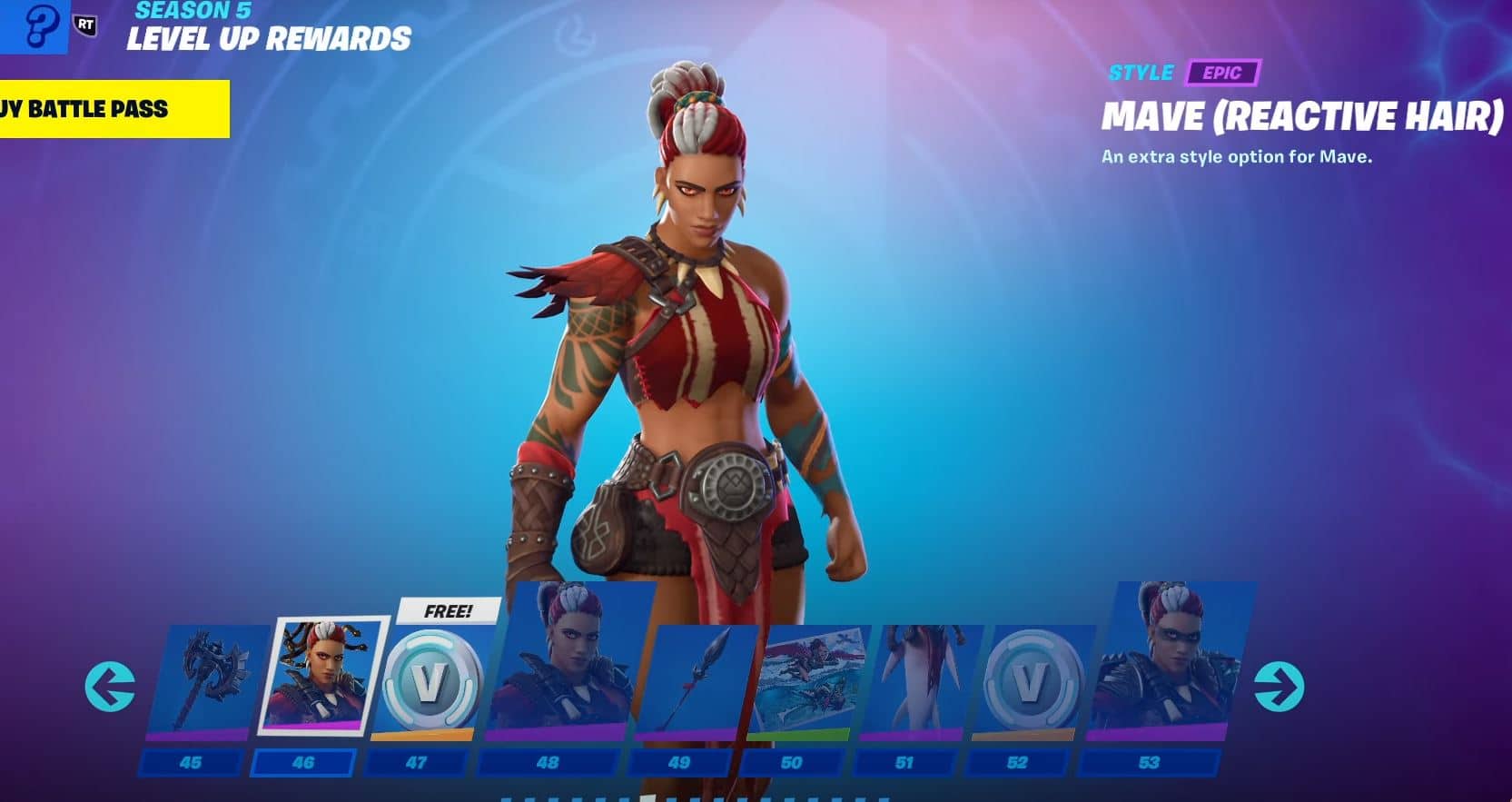 Fortnite Chapter 2, Season 5 Battle Pass - Level 45-53