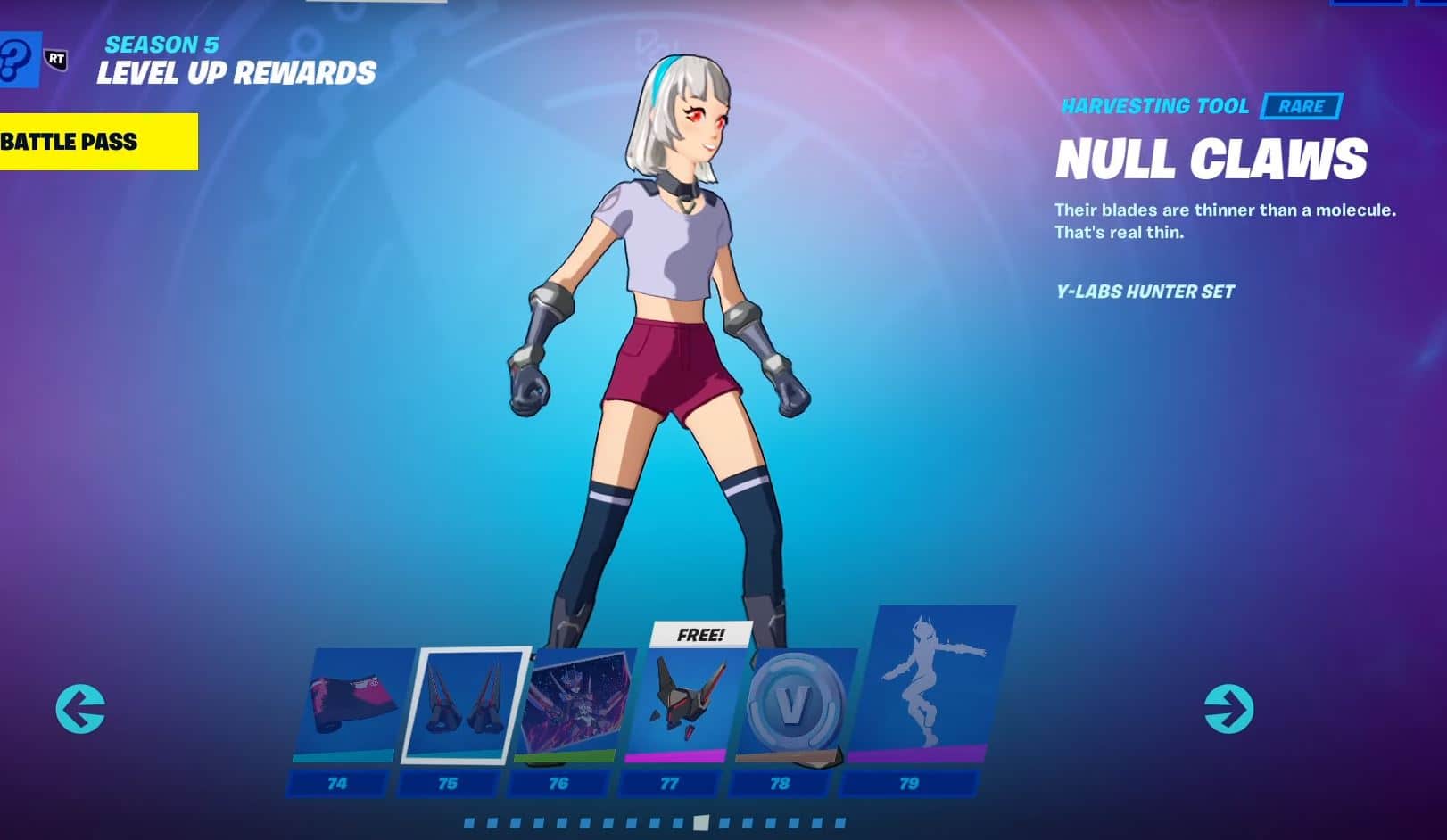 Fortnite Chapter 2, Season 5 Battle Pass - Level 74-79
