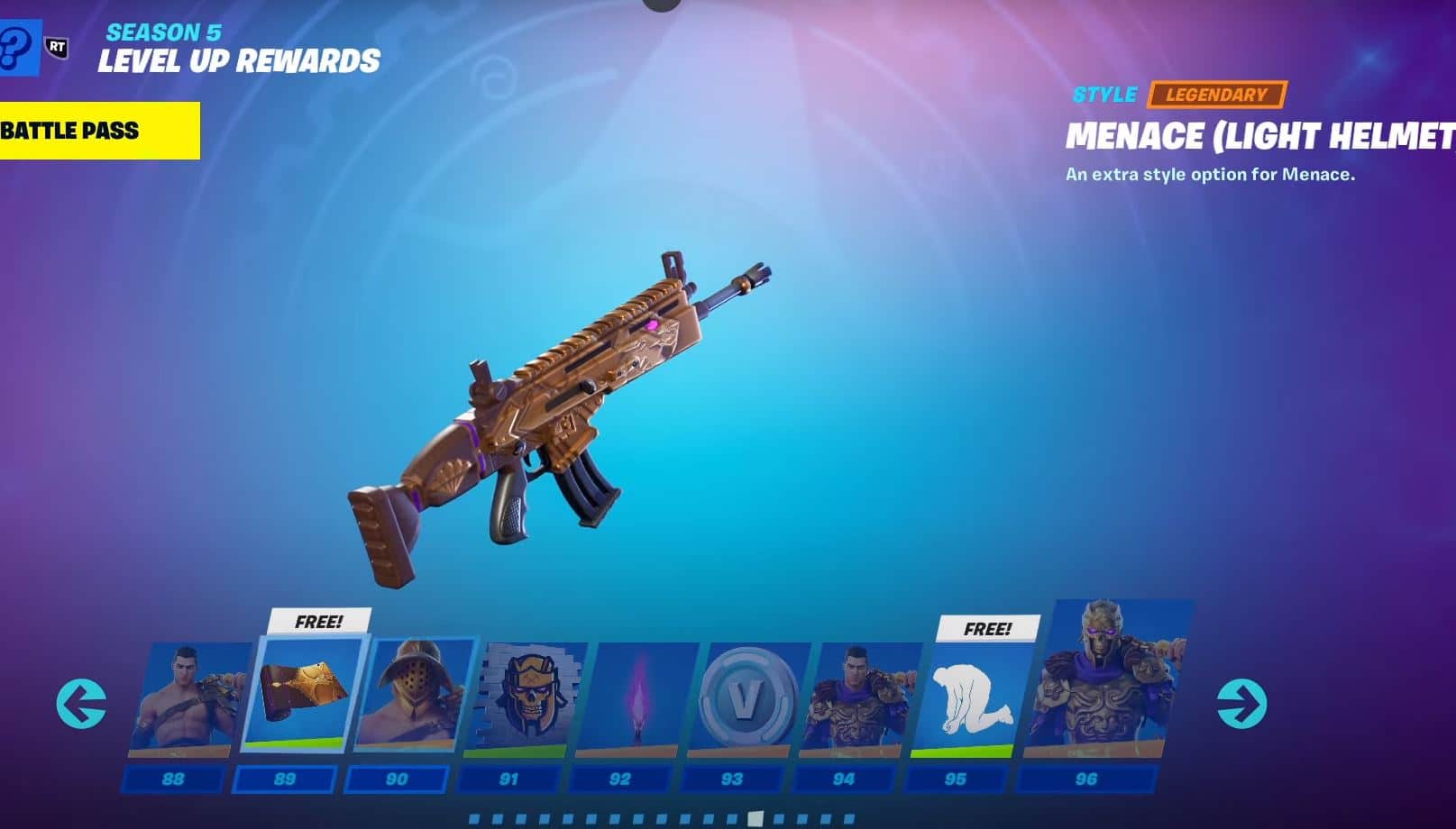Fortnite Chapter 2, Season 5 Battle Pass - Level 88-96