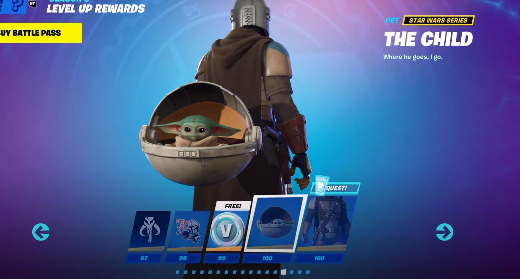 Fortnite Chapter 2, Season 5 Battle Pass - Level 97-100