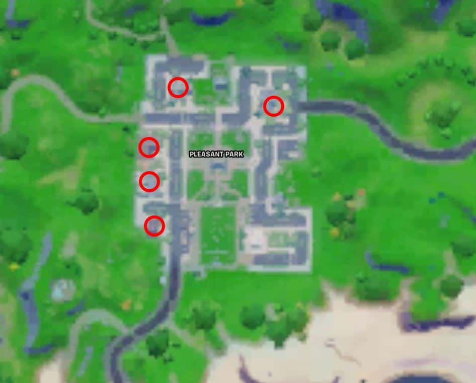 Fortnite Pleasant Park Cookbooks Location Map