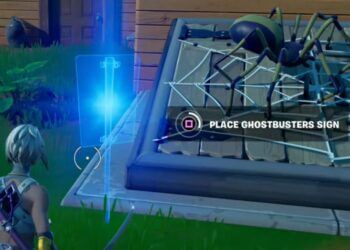 Place Ghostbuster Signs in Holly Hedges, Dirty Docks, or Pleasant Park Fortnite