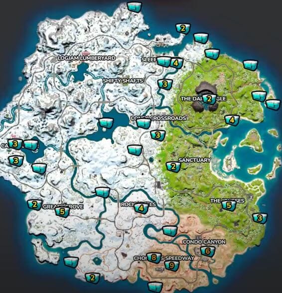 Fortnite Chapter 3 Cooler Locations