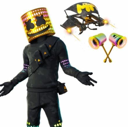 Gold Marshmello Skin Style in Fortnite