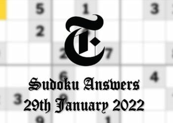 NY Times Sudoku Solutions 29th January 2022