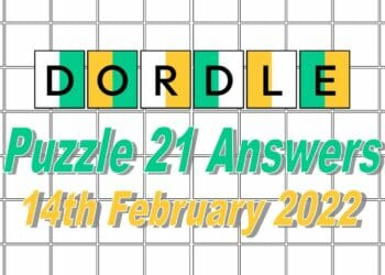 Dordle 21 Answers - 14th February 2022