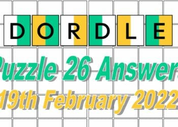 Dordle 26 Answers - 19th February 2022