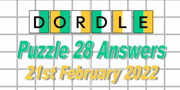 Dordle 27 Answers - 21st February 2022