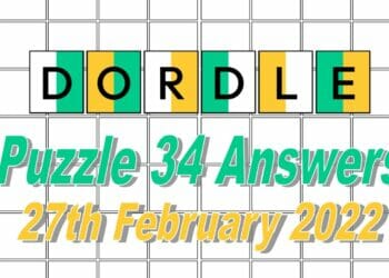 Dordle 34 Answers - 27th February 2022