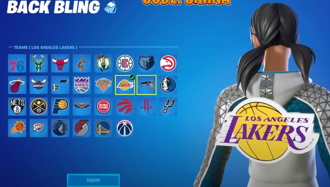 NBA Fortnite Back Bling