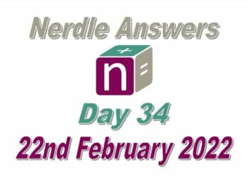 Nerdle 34 Answers - 22nd February 2022
