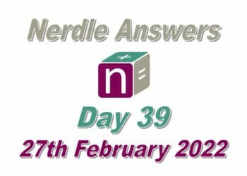 Nerdle 39 Answers - 27th February 2022