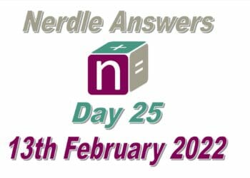 Nerdle Answers - 13th February 2022