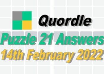 Quordle 21 Answers - 14th February 2022