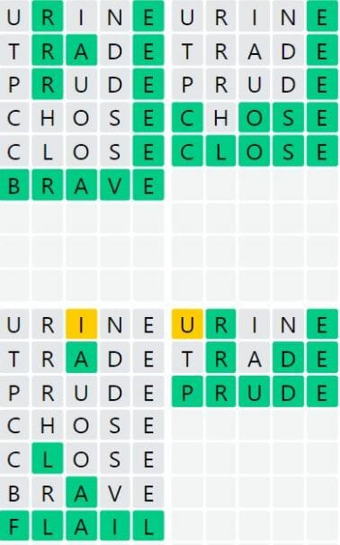 Quordle 23 Answer 16 Feb 2022