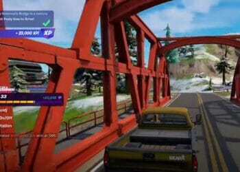 Cross Behemoth Bridge in a Vehicle Location - Fortnite