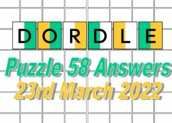 Daily Dordle 58 - 23rd March 2022