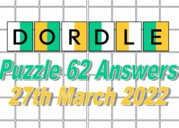 Daily Dordle 62 - 27th March 2022