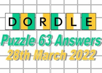 Daily Dordle 63 - 28th March 2022