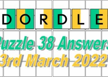 Today’s ‘Dordle’ Words of the Day Answer #38: March 3rd 2022