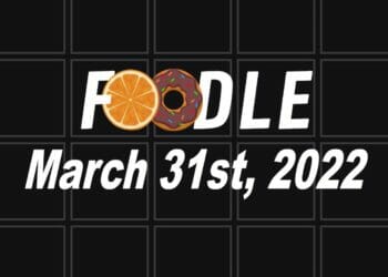 Foodle Answer 90 - 31st March 2022