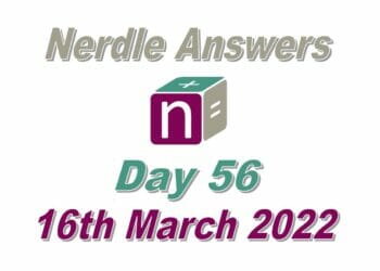 Nerdle 56 Answers - 16th March 2022