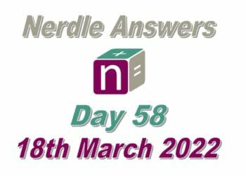 Nerdle 58 Answers - 18th March 2022