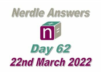 Nerdle 62 Answers - 22nd March 2022