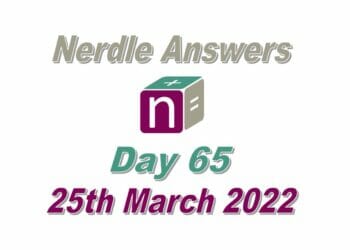 Nerdle 65 Answers - 25th March 2022
