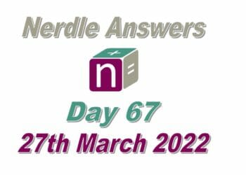Nerdle 67 Answers - 27th March 2022
