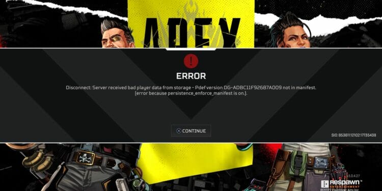 Apex Legends Server Received Bad Player Data Message