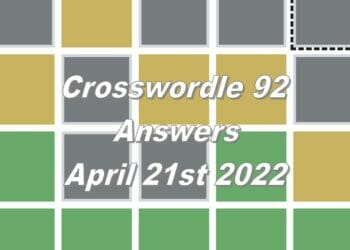 Daily Crosswordle 92 - 21st April 2022