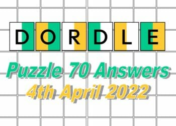 Daily Dordle 70 - 4th April 2022