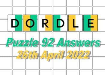 Daily Dordle 92 - April 26th 2022
