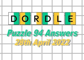 Daily Dordle 94 Answer - April 28th 2022