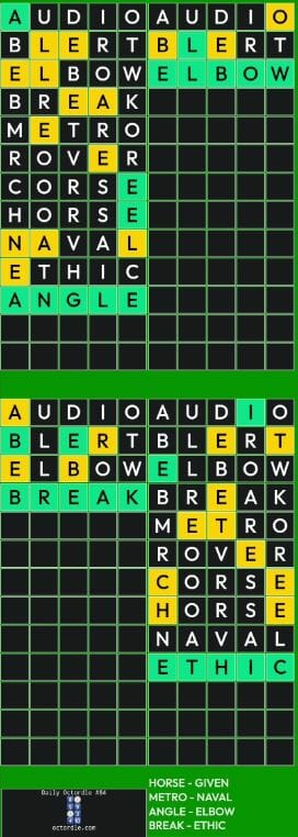 Daily Octordle 84 Answer - April 18th, 2022