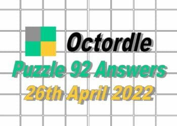 Daily Octordle 92 Answer - April 26th 2022