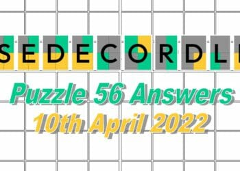 Daily Sedecordle 56 - April 10th, 2022