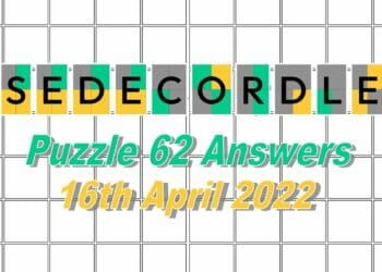 Daily Sedecordle 62 - April 16, 2022